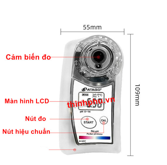 Máy đo độ chua điện tử ATAGO PAL-pH 15 Cấu tạo máy đo PAL-pH