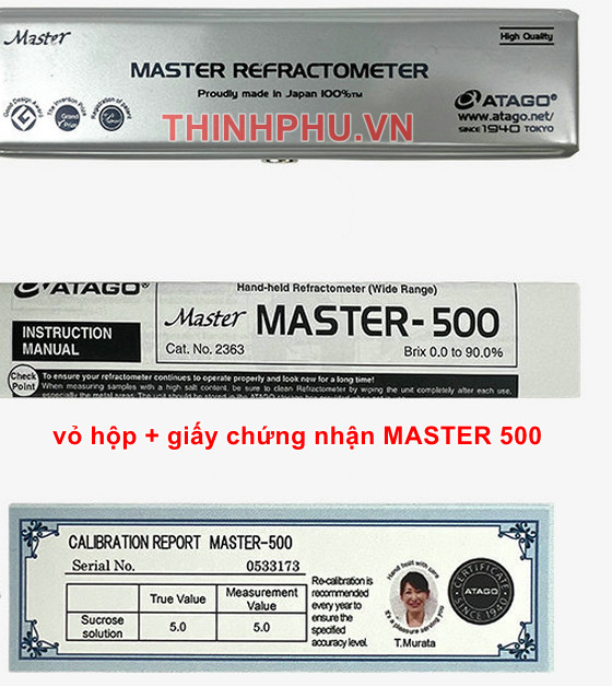 Khúc xạ kế MASTER 500 thang đo Brix 0,0 đến 90,0% 14 Master - 500 ATAGO